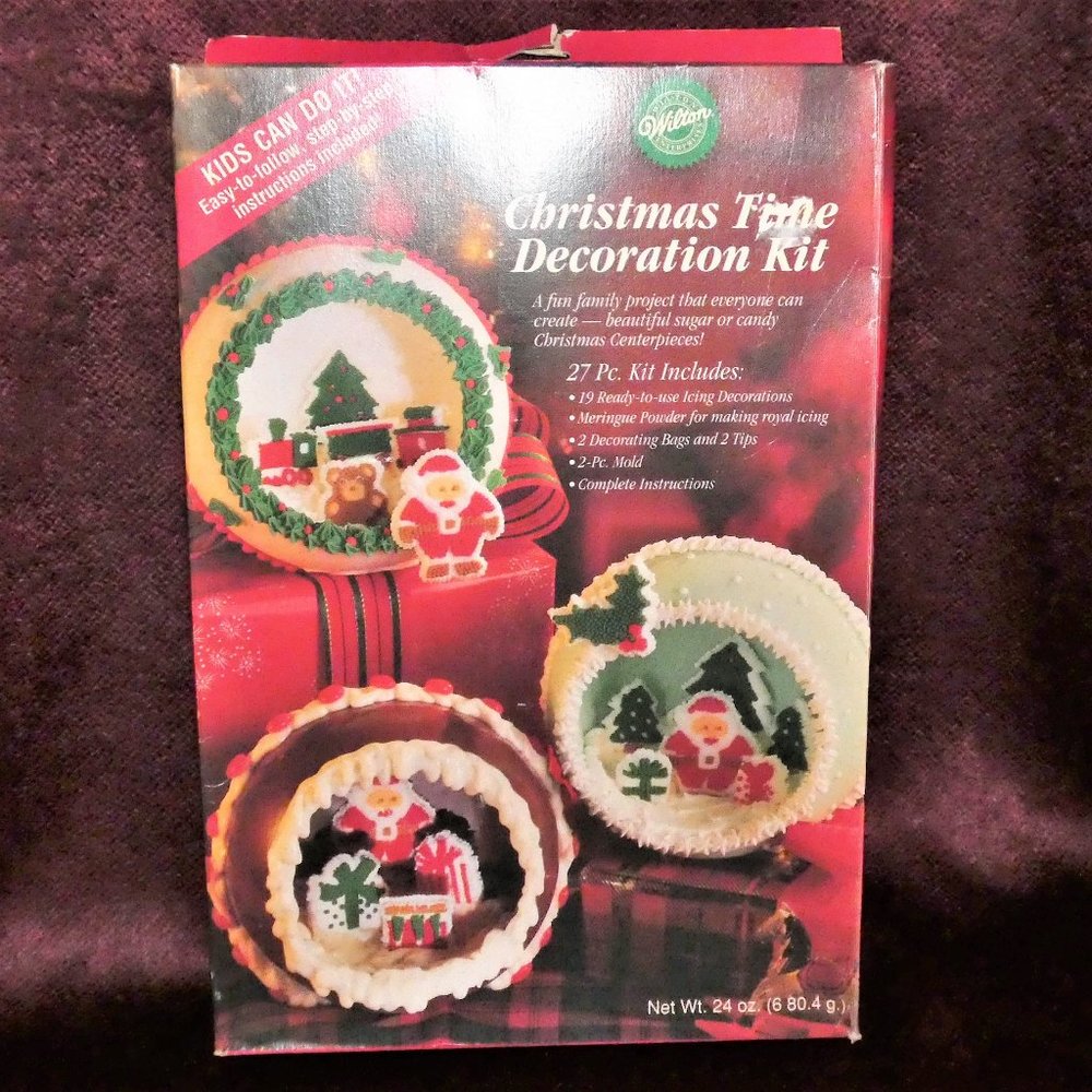 Vintage Wilton Christmas Time Decoration Kit Sugar Egg Ornament